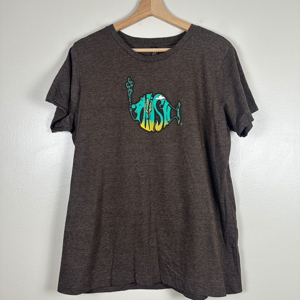 Phish Women's XXL T-Shirt‎ Brown 2021 Fall Tour West Graphic Cowboy Band Tee NEW